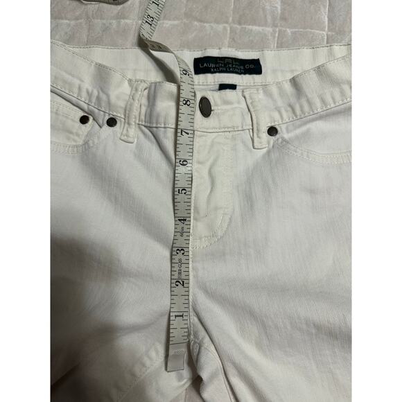 LRL Lauren Jeans Co. White Denim Women's Size 4 Stretch Straight Leg Polo RL - Picture 7 of 8